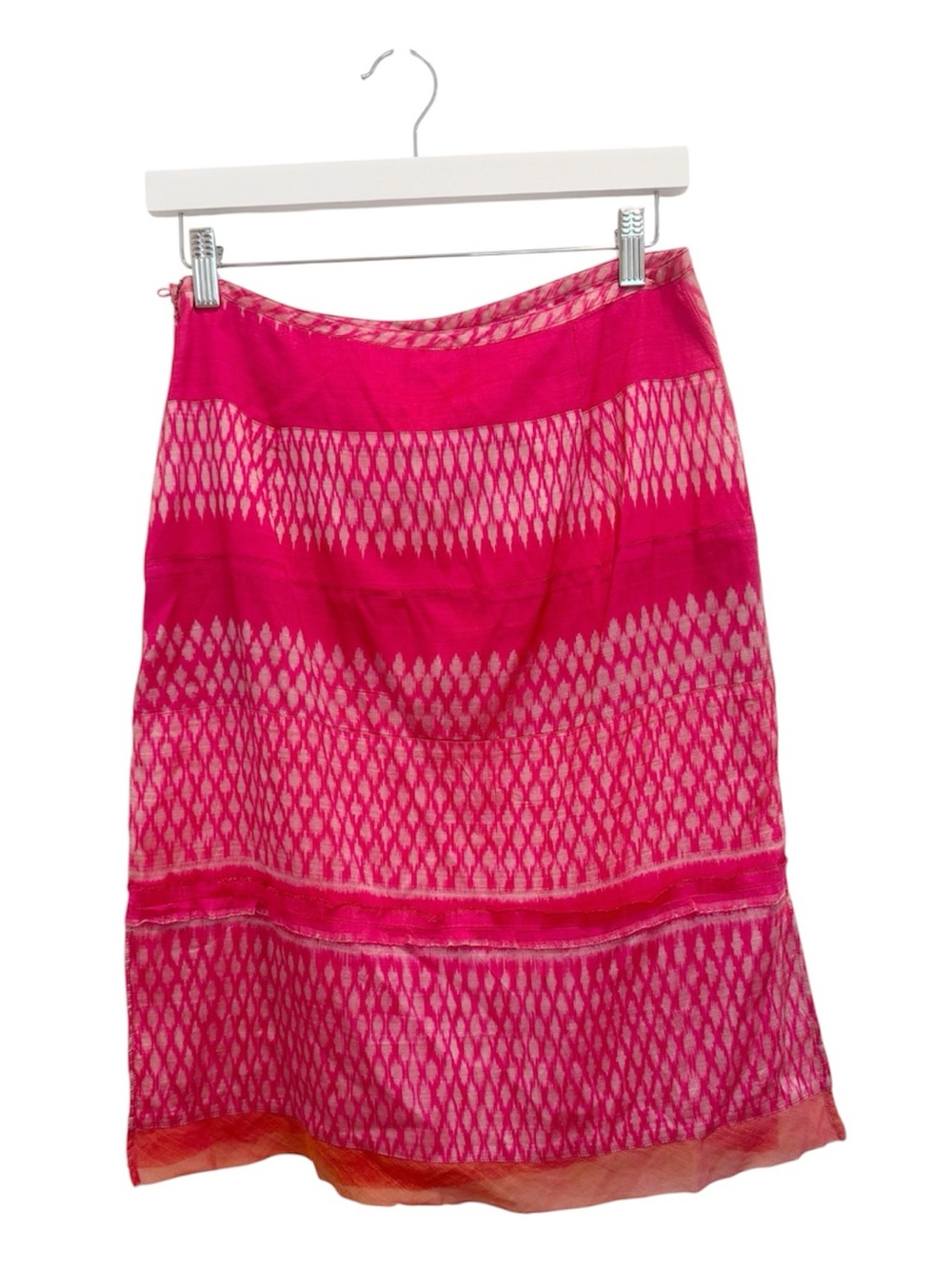 DOSA‎ Women’s Silk Ikat Printed Pencil Skirt in Hot Pink size 2